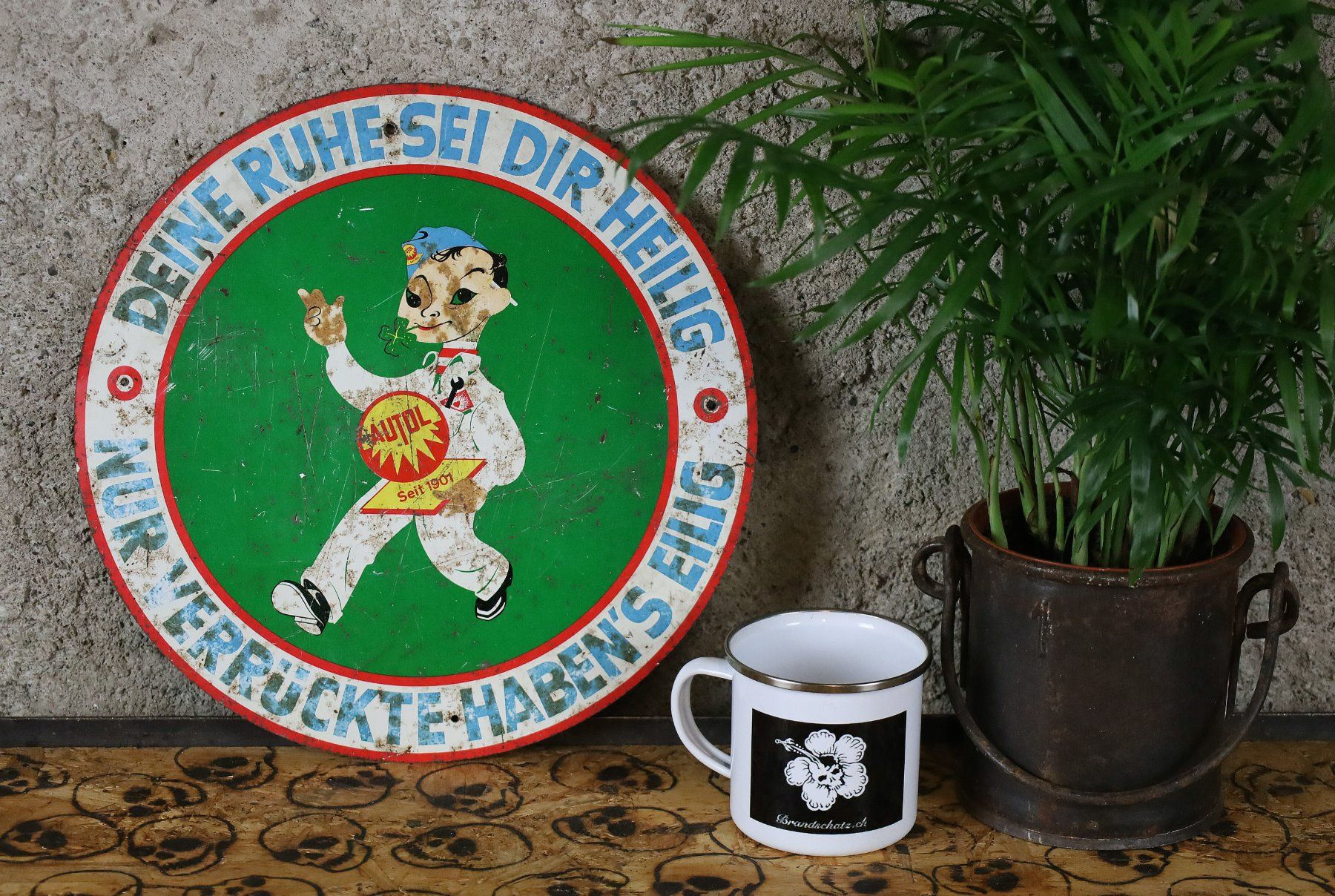 Insegne: Blechschild "Autol" Deine Ruhe sei dir heilig... – Usato da Birrwil venduto da brandschatz_birrwil