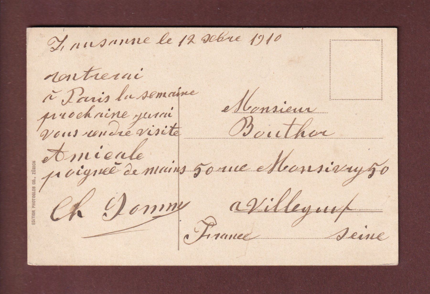 Ansichtskarten: LAUSANNE et les Alpes - 1910 – Gebraucht aus Pully von nicecards 1