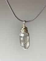 Handumwickelter Herkimer Diamant Rohstein Anhänger