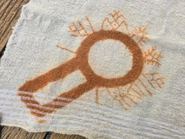 Stoff: vintage Hochzeitstuch HENNA-SALE