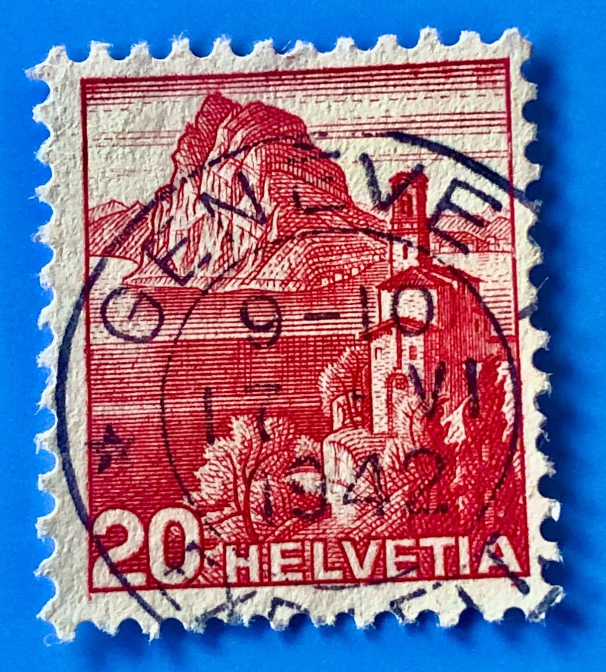 Tutti i francobolli: Nr.215 Landschaftsbilder Stempel  Geneve    – Usato da Aarau venduto da Billa007