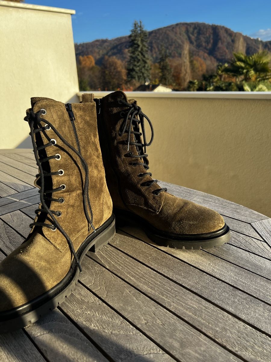 Scarpe da donna: Bottines lacées Ralph Harrison daim vert olive 41 – Usato da Caslano venduto da Elena61 1