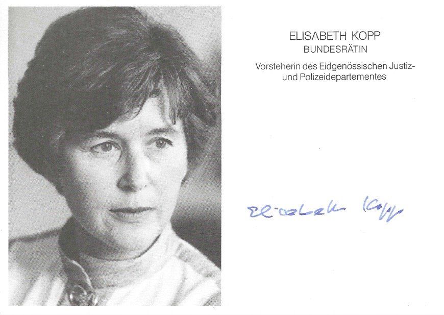 ELISABETH KOPP original Autogramm (erste Frau im Bundesrat) Kaufen