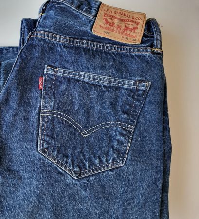 1 x Levi's 501 W31 L30, blau, getragen und gewaschen