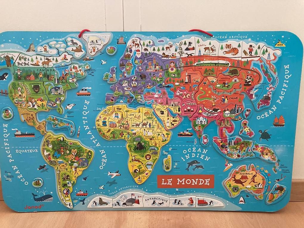 Puzzles: Puzzle Carte monde magnétique Janod – D'occasion à Le Mont-Pèlerin par pascale.ergo