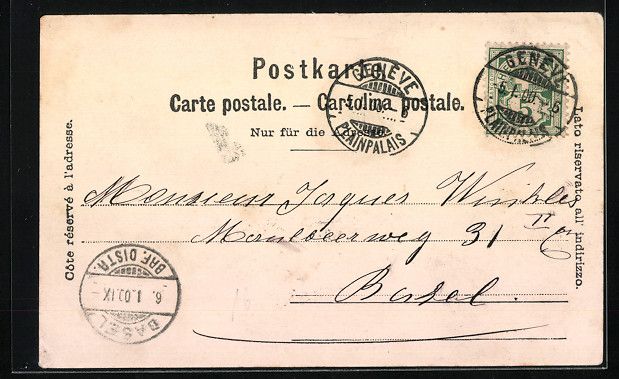 Cartoline postali: AK Genéve, Place du Molard, 1900 – Usato da Berlin venduto da bartko-reher 1