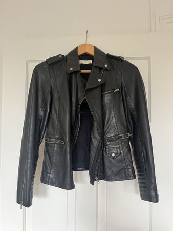 NAF NAF Lederjacke (echt) schwarz Grösse 38 - trägt wie 36