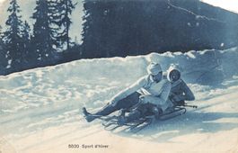 Suisse – Sport d’hiver (luge) angolo in alto rotto