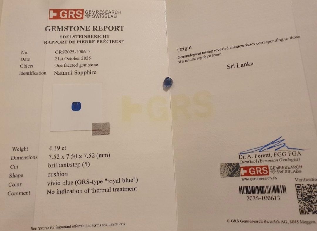 Anelli: Saphir Diamant Ring 4.19 ct GRS Typ Royal Blue – Nuovo e nell'imballaggio originale da Wallisellen venduto da mou_88kg 3