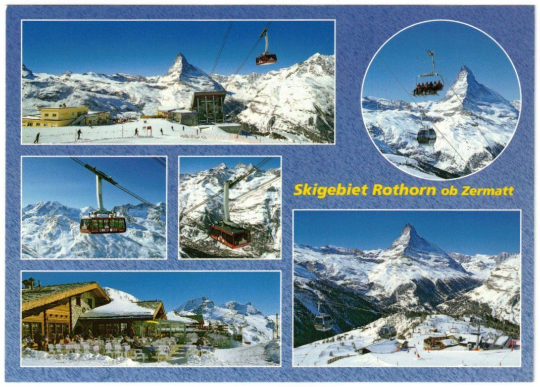 Cartoline postali: Zermatt - 6 Bild AK Rothorn – Usato da Binningen venduto da Mountainrider