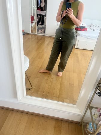 Damen Hose grün Baumwolle Grösse 4 guter Zustand