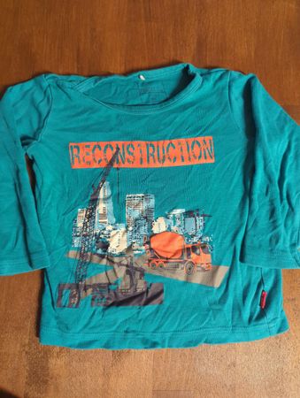Langarmshirt Grösse 86 Türkis mit Bau-Motiv - Top Zustand!