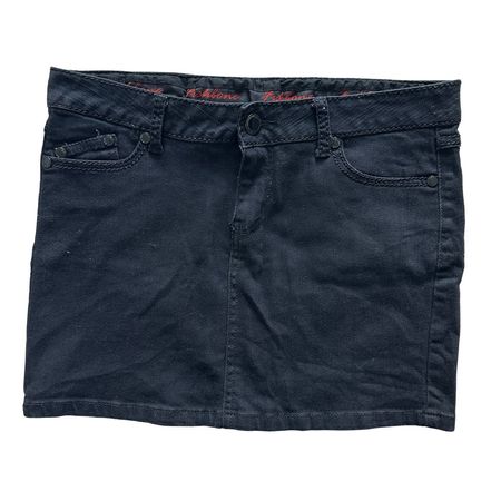 Fishbone Vintage Y2K Denim black Mini skirt M