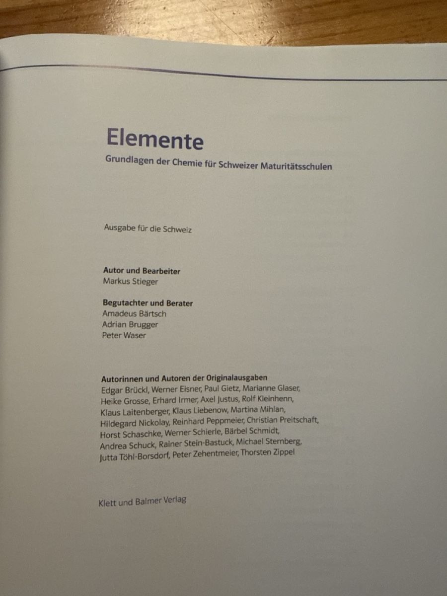 Bücher: Elemente Chemie Schulbuch – Neu (gemäss Beschreibung) aus Meilen von vil_j6bf 2