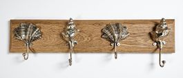 Porte-manteaux mural vintage 4 coquillages bronze 🐚🌊