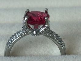Luxus Elegante Gr.19/9 Ring Farbe: Silber /Rosa/rot Zirkonia