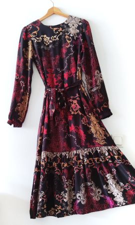 IVKO florales Maxi-Kleid Dress Robe Blumen Viscose Gr.36