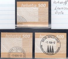 1133  3 Marken diverse FD-Stempel - Rohstoff Schweizer Holz