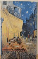 Café-Terrasse am Abend/kleines Nachtcafé, van Gogh/gewoben!!