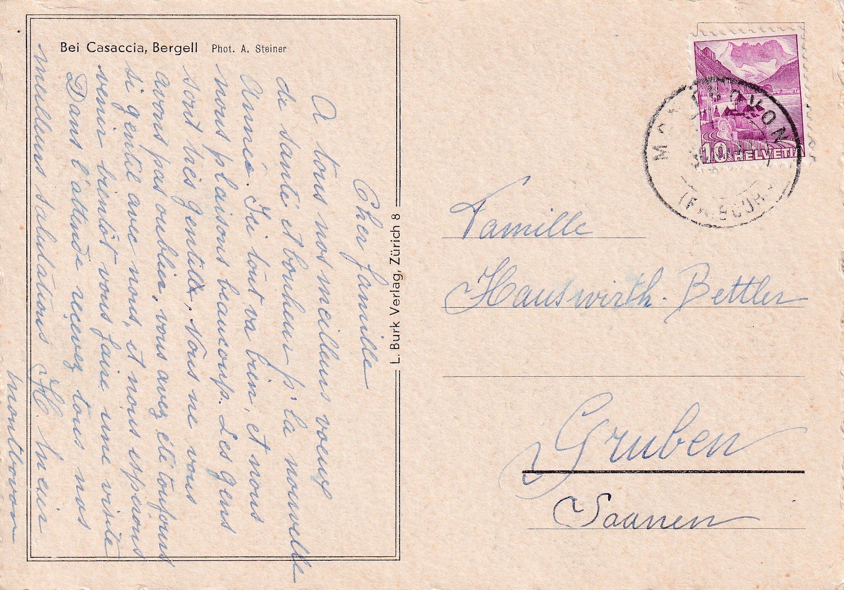 Cartes postales: Casaccia   GR – D'occasion à Brig par Valcards54 1