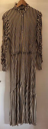 Maxikleid gestreift beige/schwarz M