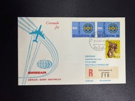 Swissair Erstflugbrief Genf - Sao Paulo 1967