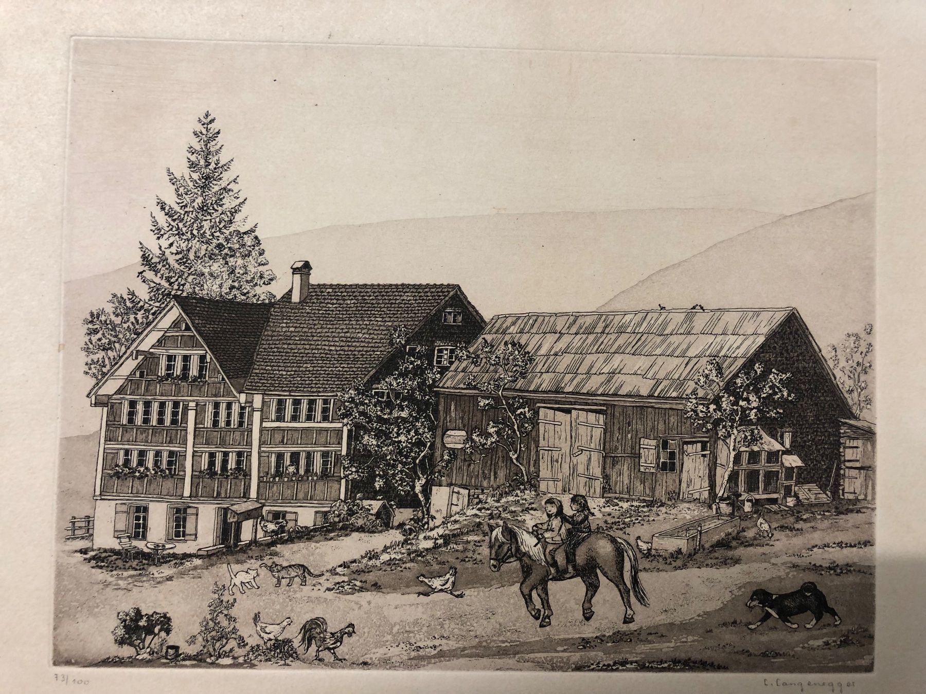 Grafica & Litografie: Lilly Langenegger, Gemälde, Lithographie, Radierung – Usato da Glarus venduto da KunstWerkEr-LS87 4