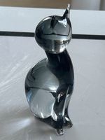 Glasfigur Katze Rauchglas klein guter Zust(I7)