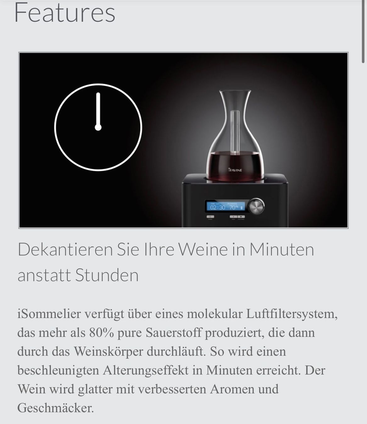 Caraffe: iFavine Dekantierkaraffe iSommelier Pro – Nuovo e nell'imballaggio originale da Allschwil venduto da chris.cox