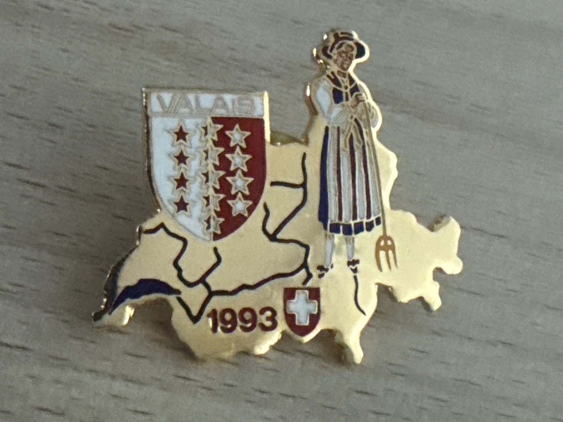Placchette & Badge: Pin  Wallis  Schweiz 1993 – Usato da Glattbrugg venduto da Schweigmatt