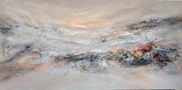Acrylbild mit Sand-Texturen, Unikat,120x60cm