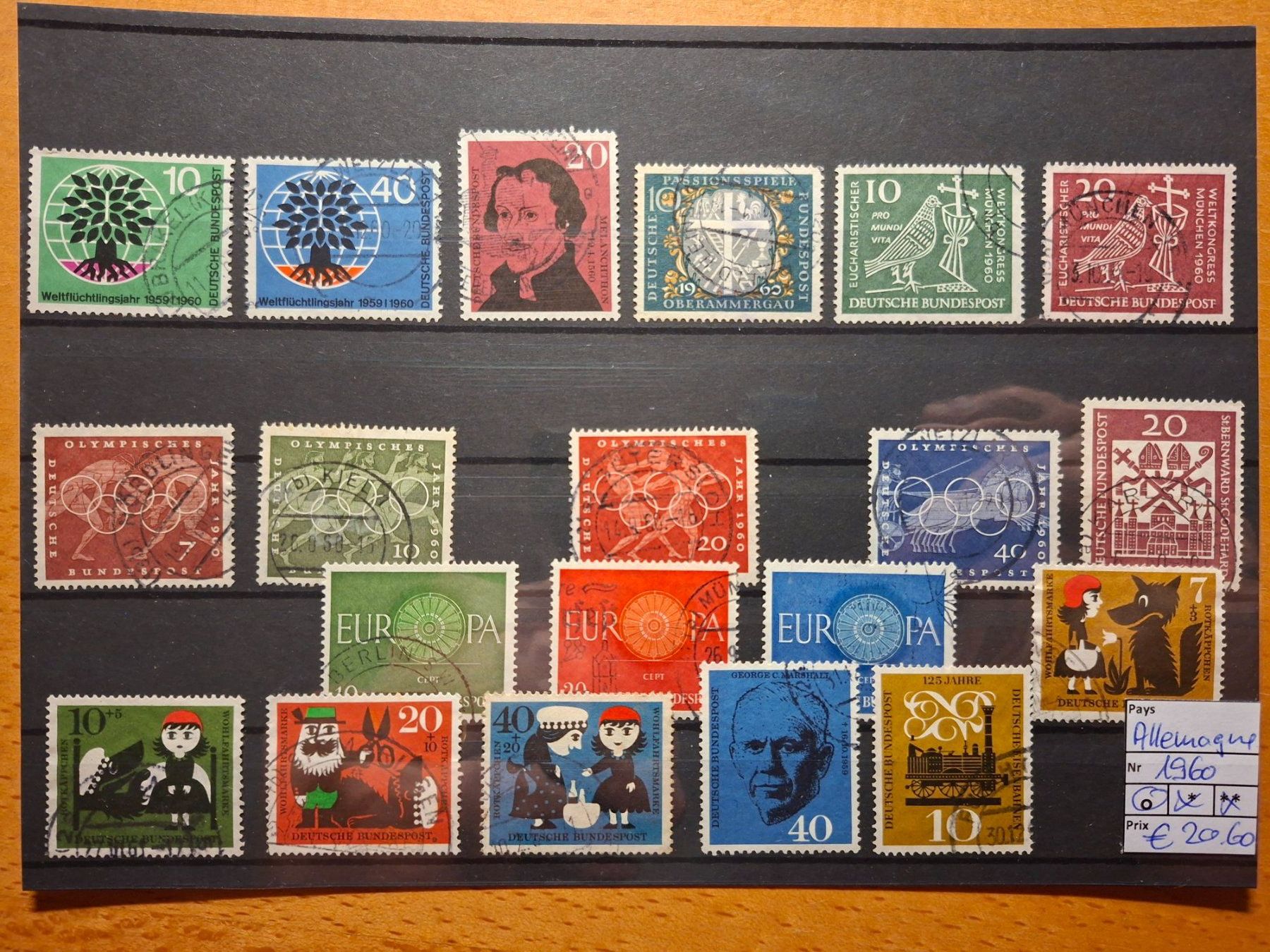 Tutti i francobolli: BRD° / RFA° 1960 – Usato da Confignon venduto da Alfda2000