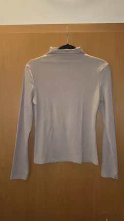 Damen Langarmshirt Stehkragen beige Grösse S Neu