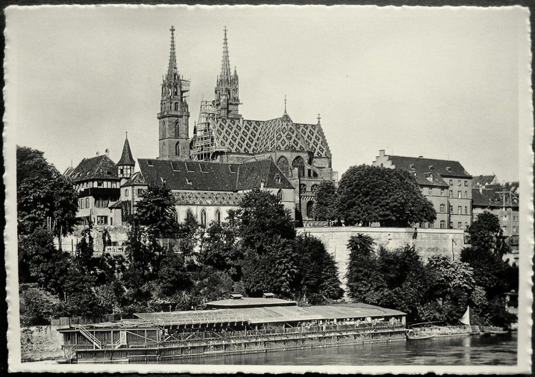Ansichtskarten: BASEL Münster mit Pfalz – Gebraucht aus Jona von philajona