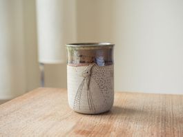 Studiokeramik kleine Vase vintage mid century Handarbeit