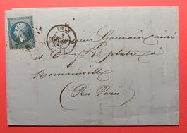 FRANKREICH FALTBRIEF, LILLE - BOMAINVILLE 1863