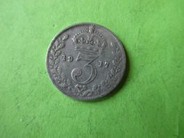 Grossbritannien 1917, 3 Pence  - Silber