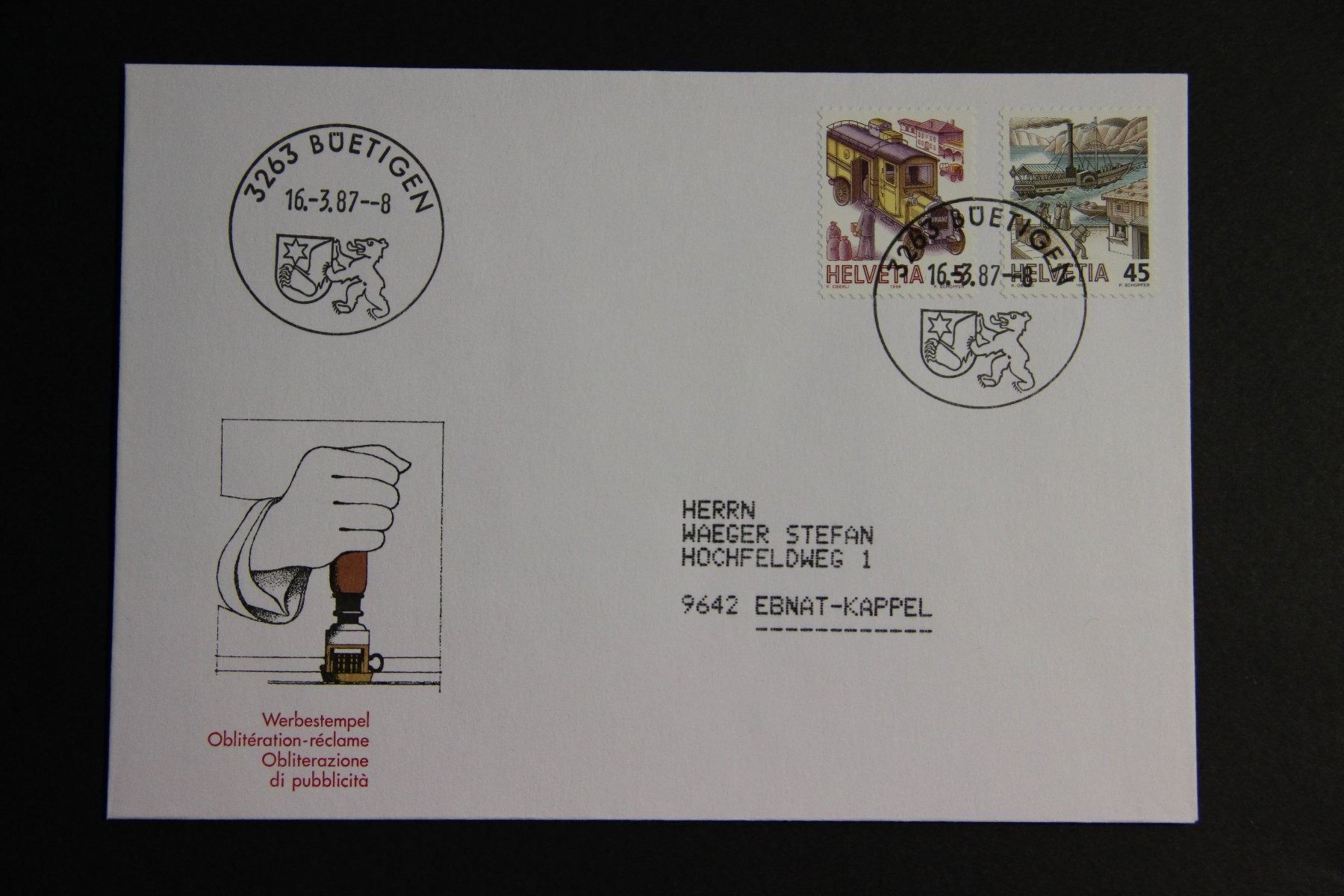 Tous les timbres: Schweiz 1987 - 3263 Büetigen – Neuf (Voir description) à Jona par Southafrica07