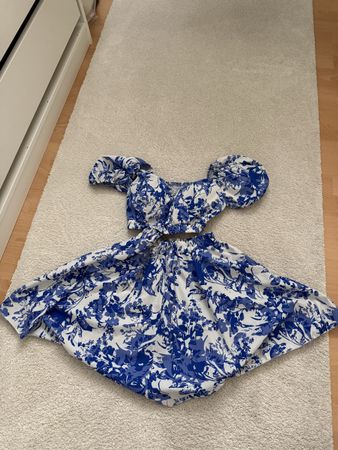 Damen Zweiteiler Set blau weiss