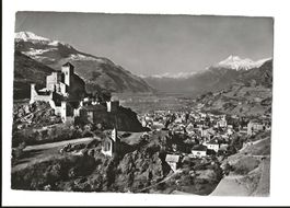 AK Valais, Wallis mit Schloss ca. 1950