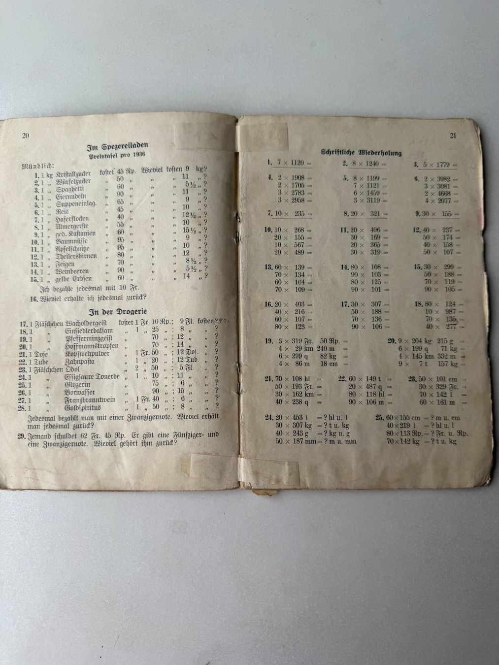 Libri: alte Schulbücher und Rechenheft – Usato da Pfäffikon SZ venduto da Fam.104 6