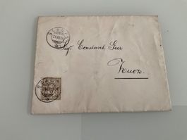1888 Zunr. 58A Scanfs, Drucksachenumschlag nach Zug