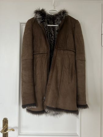 Lammfell Mantel Leonardo Beige - lambskin coat size 34