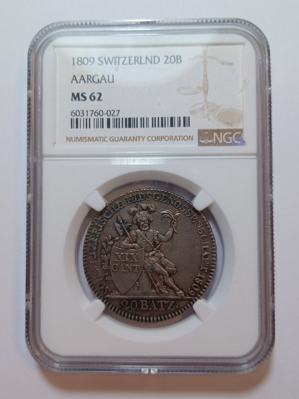 Tutti le monete: 20 Batzen 1809 Aargau NGC MS62 – Usato da Pfäffikon ZH venduto da Schweizer_Muenzen 2