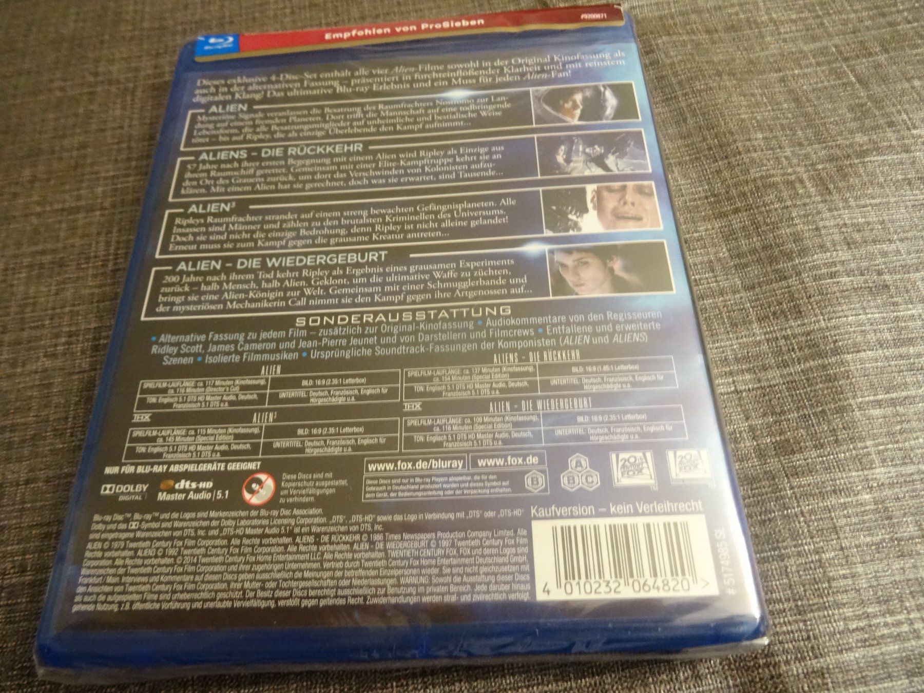 Alle DVDs: Alien Anthology Jubiläums-Collection - NOCH IN FOLIE – Neu und originalverpackt aus Olten von Disc-Verkauf 1