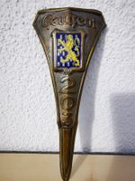Peugeot 203 Kühlergrillemblem, Messing mit Emaileinlage