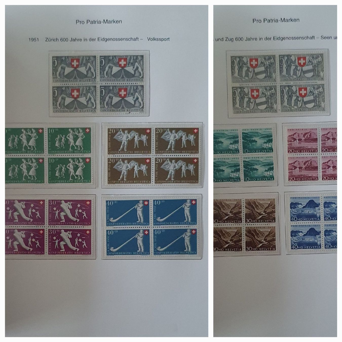 Alle Briefmarken: Pro Patria 4er Block Sammlung Postfrisch bis 2009 komplett – Gebraucht aus Kreuzlingen von Rschweiz1 5