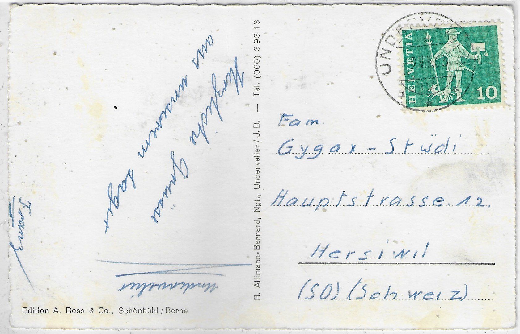 Cartoline postali: Undervelier - Les Forges, Camp de vacances des usines Roll – Usato da Ettingen venduto da Kartenplanet 1