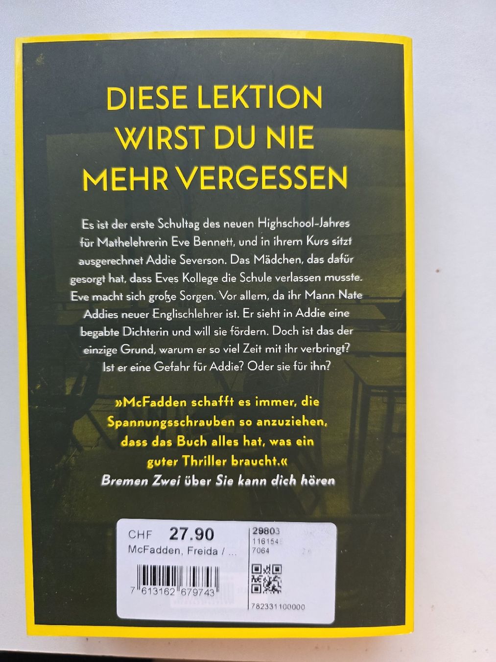 Libri: Freida McFadden, Der Lehrer – Usato da Wädenswil venduto da Gabinomi 1
