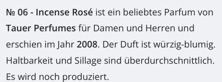 Profumi & Eau de Toilette: TAUER Incense Rose No 6 Abfüllung 2 ml – Nuovo (secondo la descrizione) da St. Gallen venduto da lfs_nxl8 2